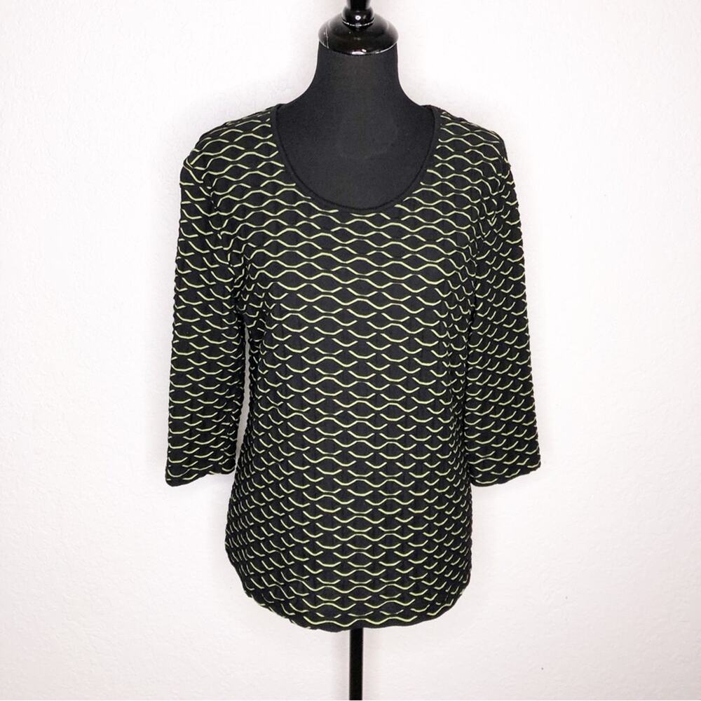 Gerry Weber black lime green geometric knit top